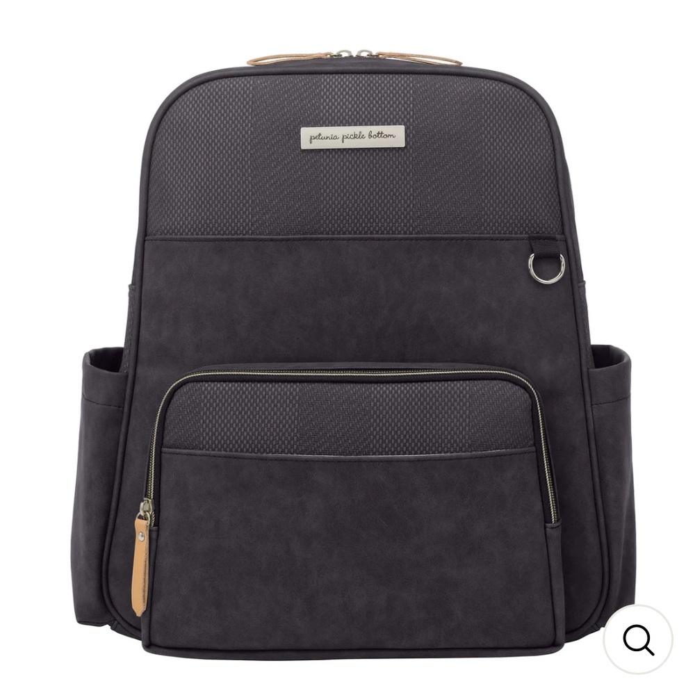 Petunia Pickle Bottom Sync Backpack in Carbon Cable Stitch with Stroller Clips